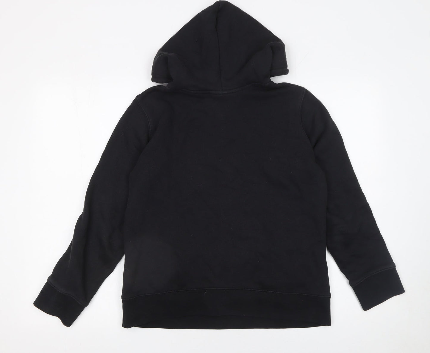 Adidas Womens Black Pullover Hoodie UK 8 Cotton Logo Hooded Sweatshirt