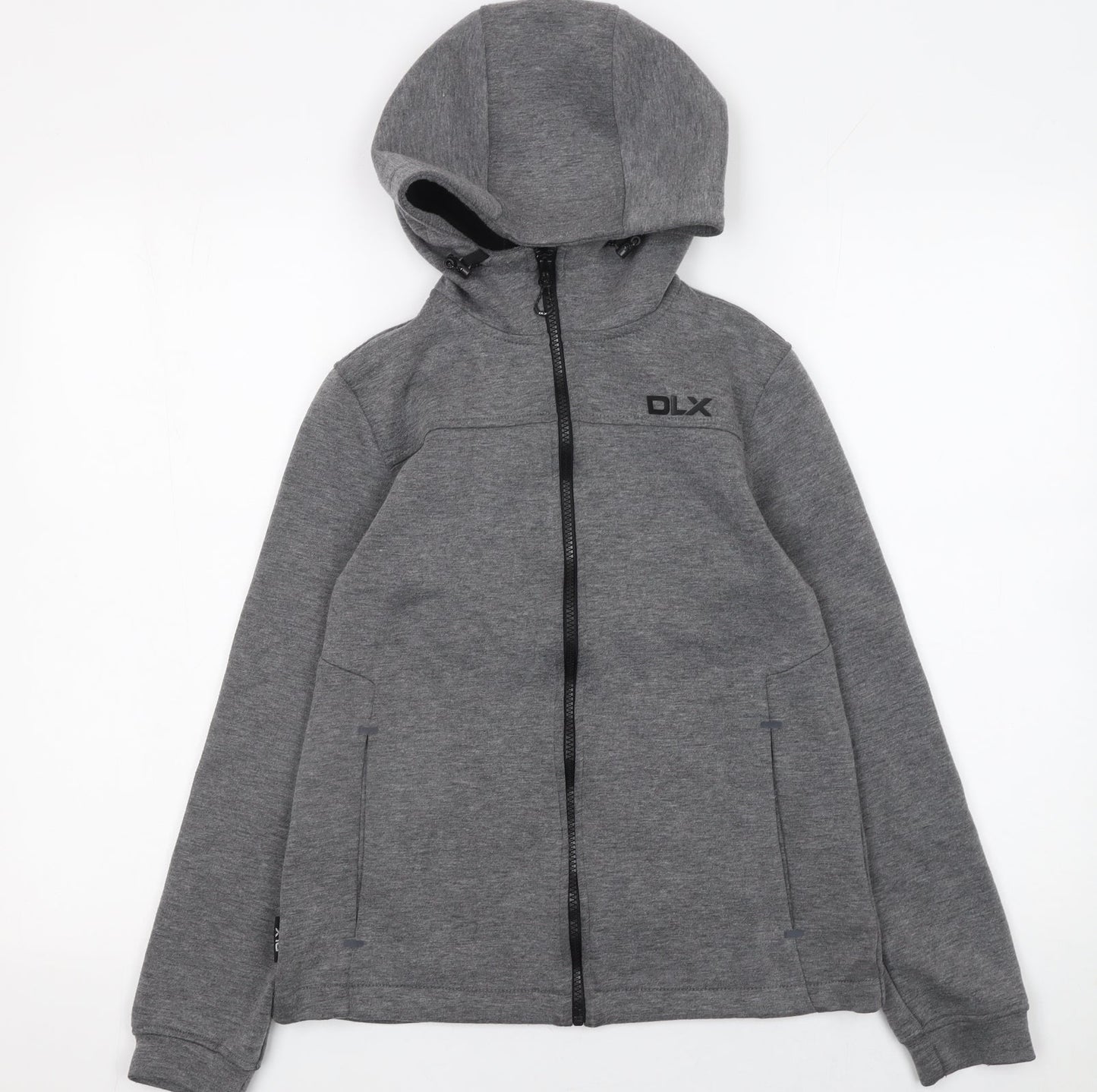 DLX Athletic Womens Grey Full Zip Hoodie XXS Polyester Blend