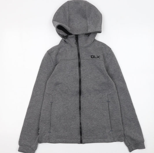 DLX Athletic Womens Grey Full Zip Hoodie XXS Polyester Blend