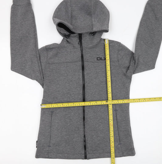 DLX Athletic Womens Grey Full Zip Hoodie XXS Polyester Blend