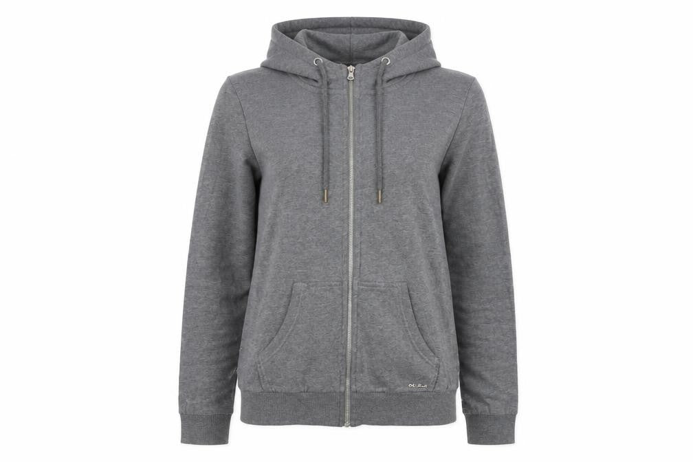 Cluivin Women’s Grey Full Zip Hoodie Size S Cotton Blend Casual