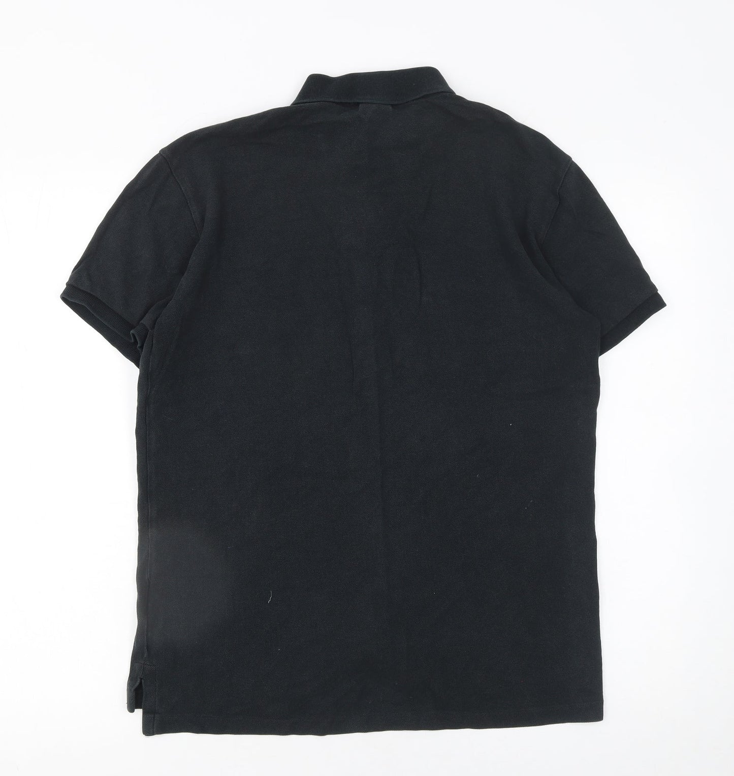 Ralph Lauren Men's Black Slim Fit Cotton Polo Shirt M Very Good