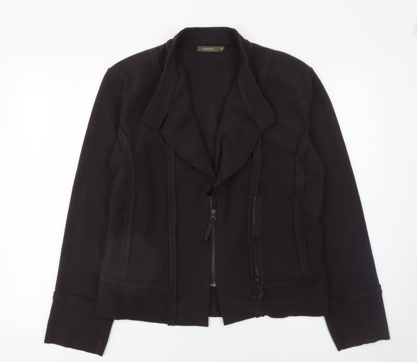Sandwich Womens Black XL Casual Full Zip Polyester Jacket