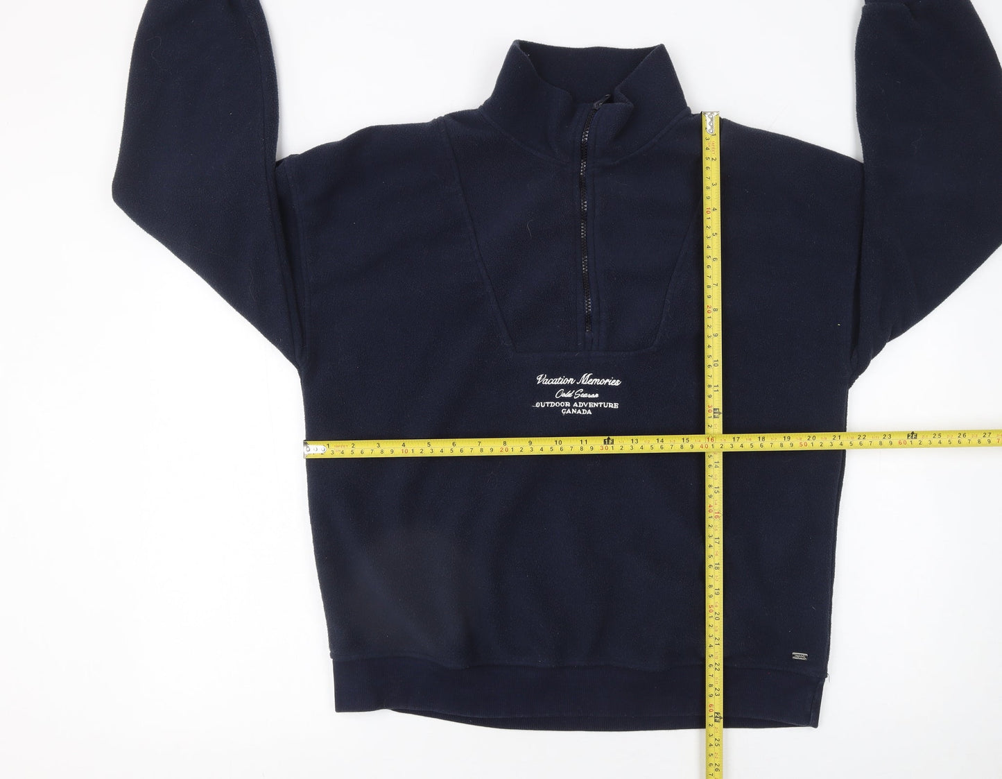 Pull&Bear Teens Navy Fleece 1/4 Zip Sweatshirt Size S