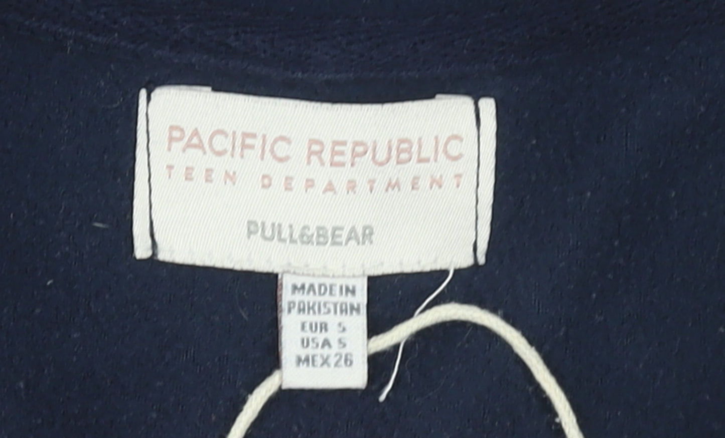 Pull&Bear Teens Navy Fleece 1/4 Zip Sweatshirt Size S