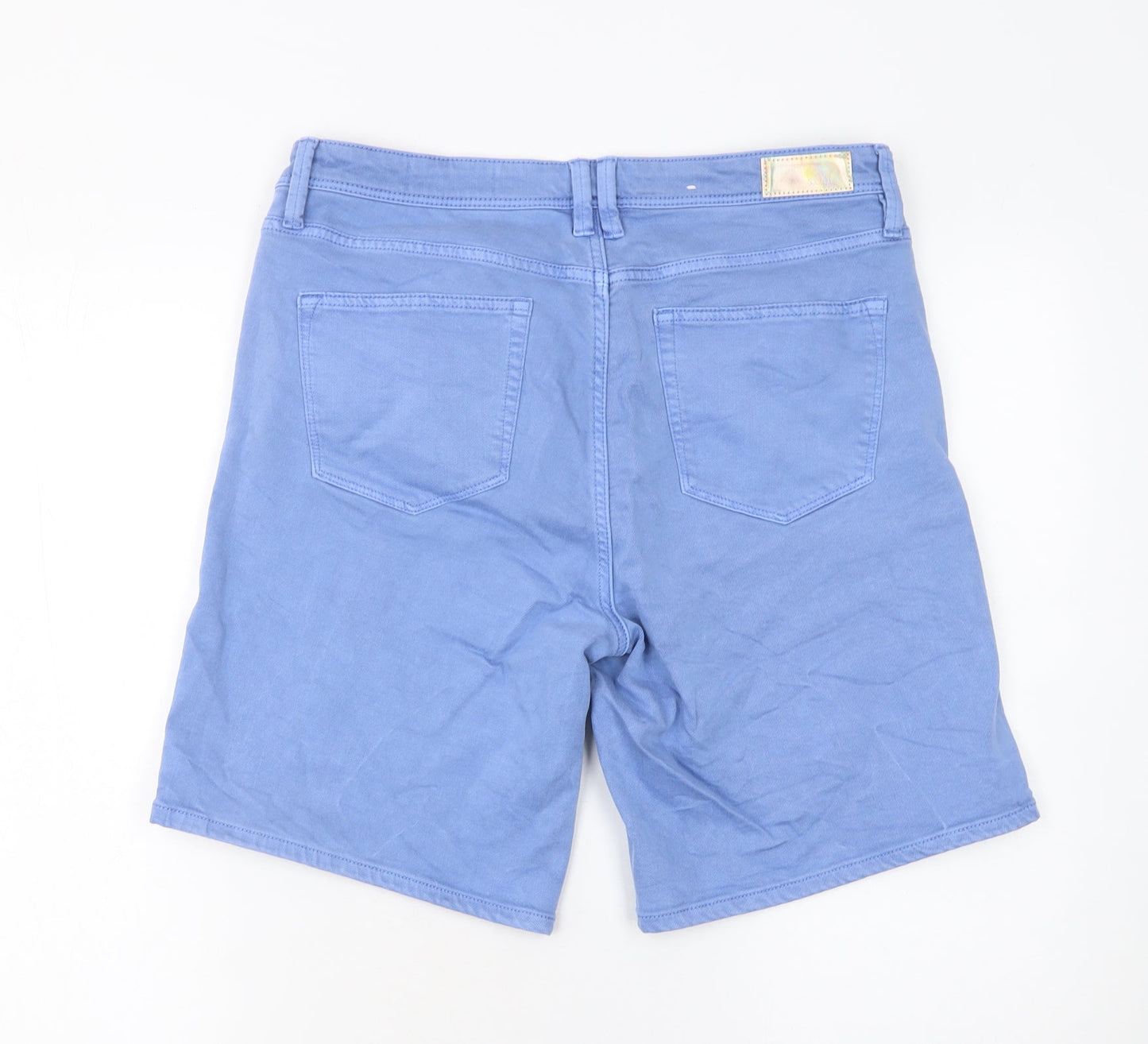 s.Oliver Women Blue W42 Bermuda Shorts Cotton Blend Casual