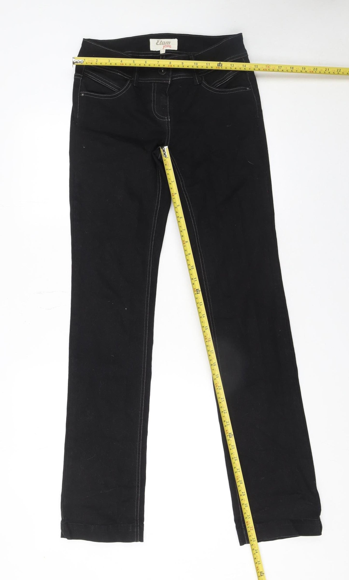 Etam Women Black Straight Slim Fit Jeans Size 8