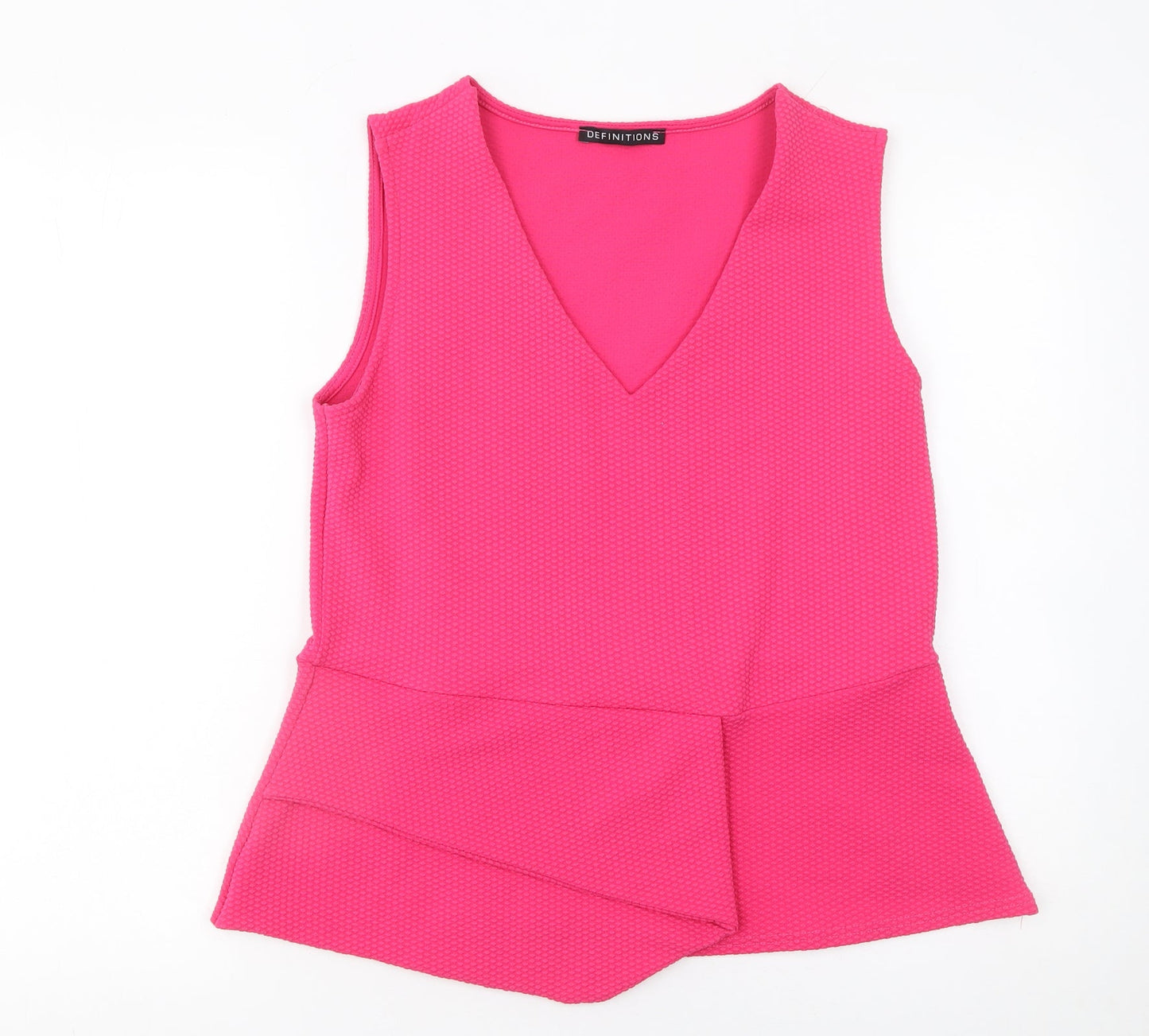 Definitions Women's Pink Sleeveless V-Neck Tunic Blouse Size 16