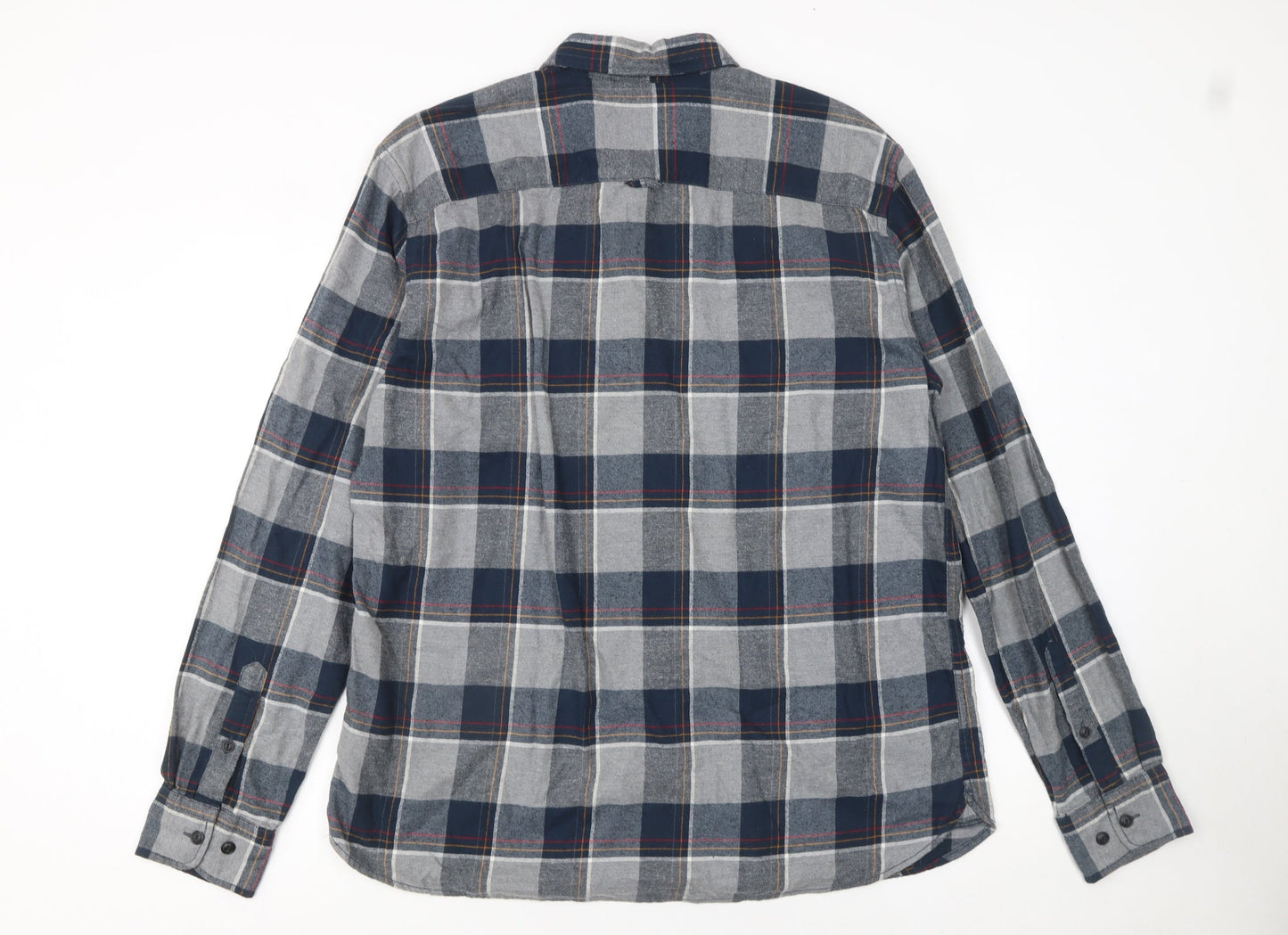 Jack & Jones Men's Blue Checked Flannel Button-Up Shirt XXL