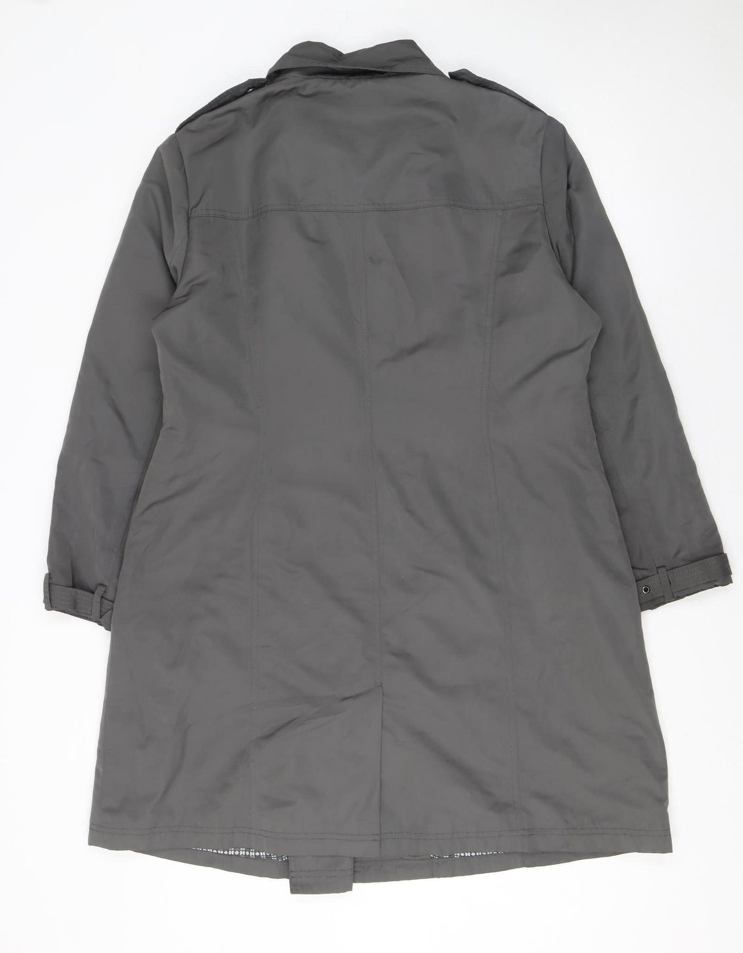 Debenhams Women’s Grey Trench Coat Size 16 Long Lined Polyester