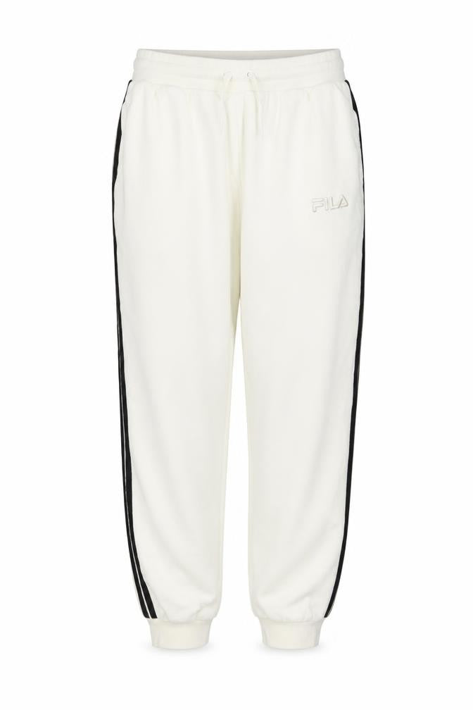 Fila Women's White 3XL Sweatpants with Black Stripe Detail