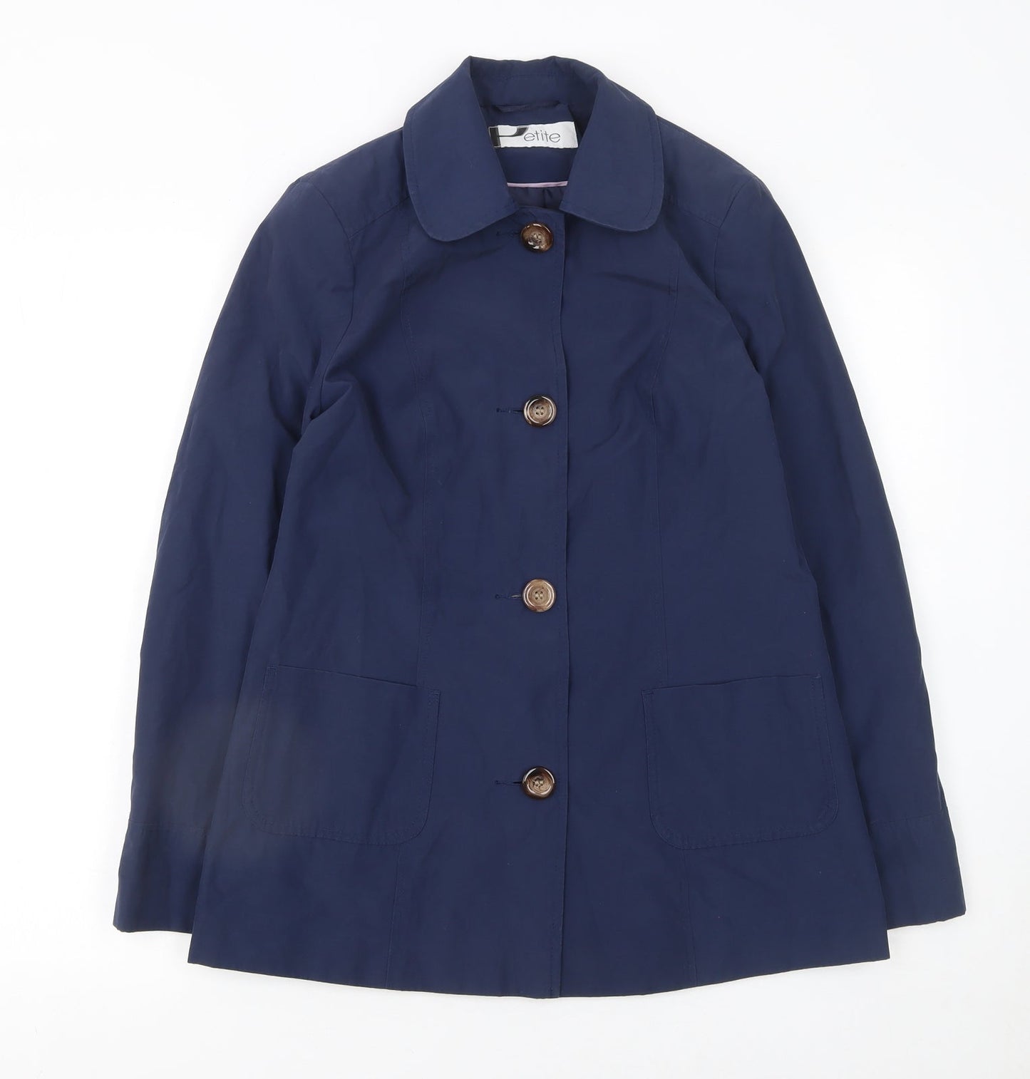 BHS Women Blue Petite Size 8 Cotton Blend Button Jacket