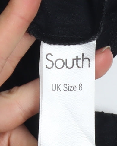 South Women Black Size 8 Off Shoulder Short Dress