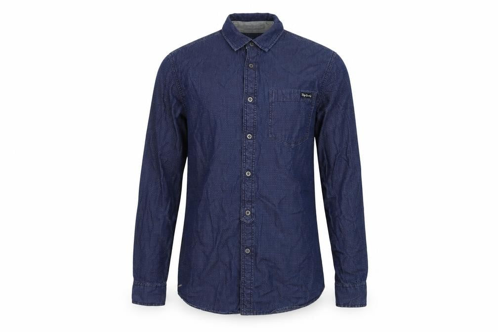 Tokyo Laundry Men's Blue Cotton Long Sleeve Button-Up Shirt S