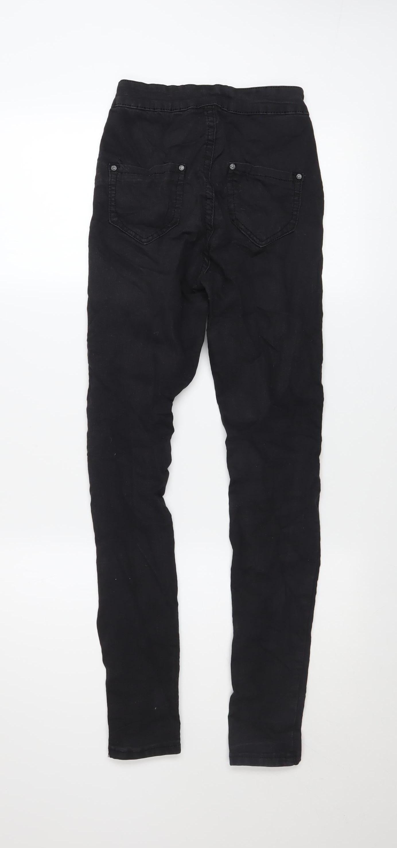 GIRL VIVI Women's Black Skinny Distressed High Rise Jeans Size 8