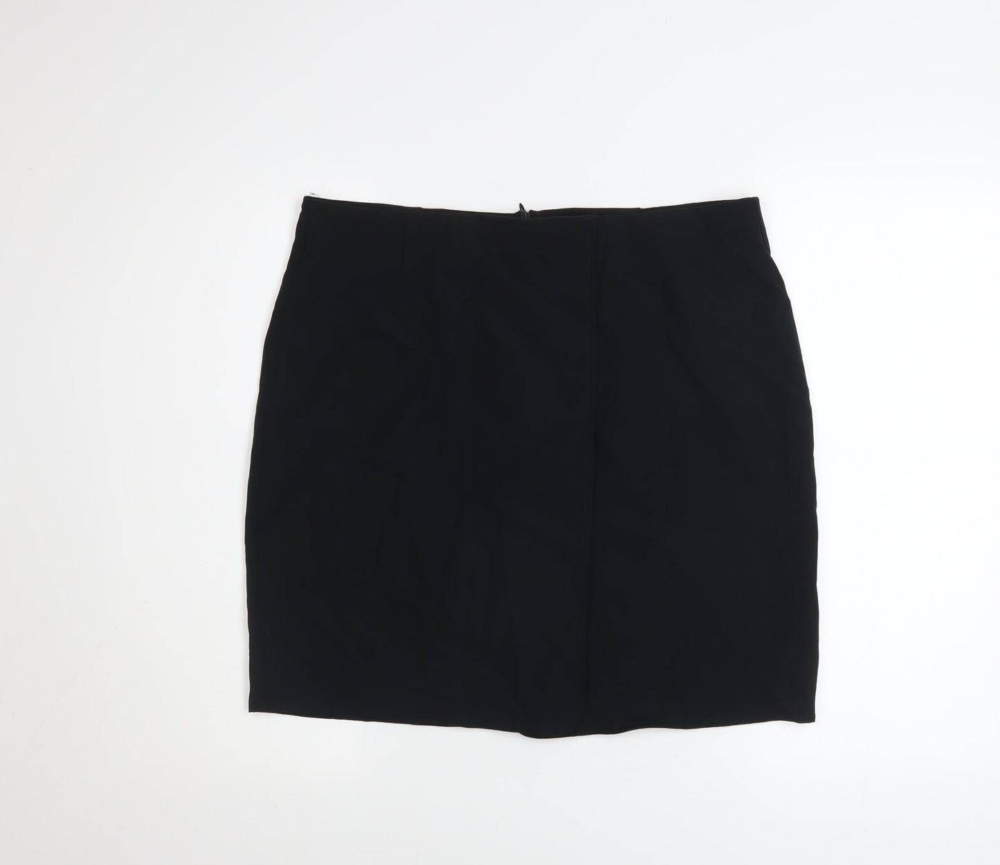 Boohoo Women Black Knee Length Stretch Pencil Skirt UK 16