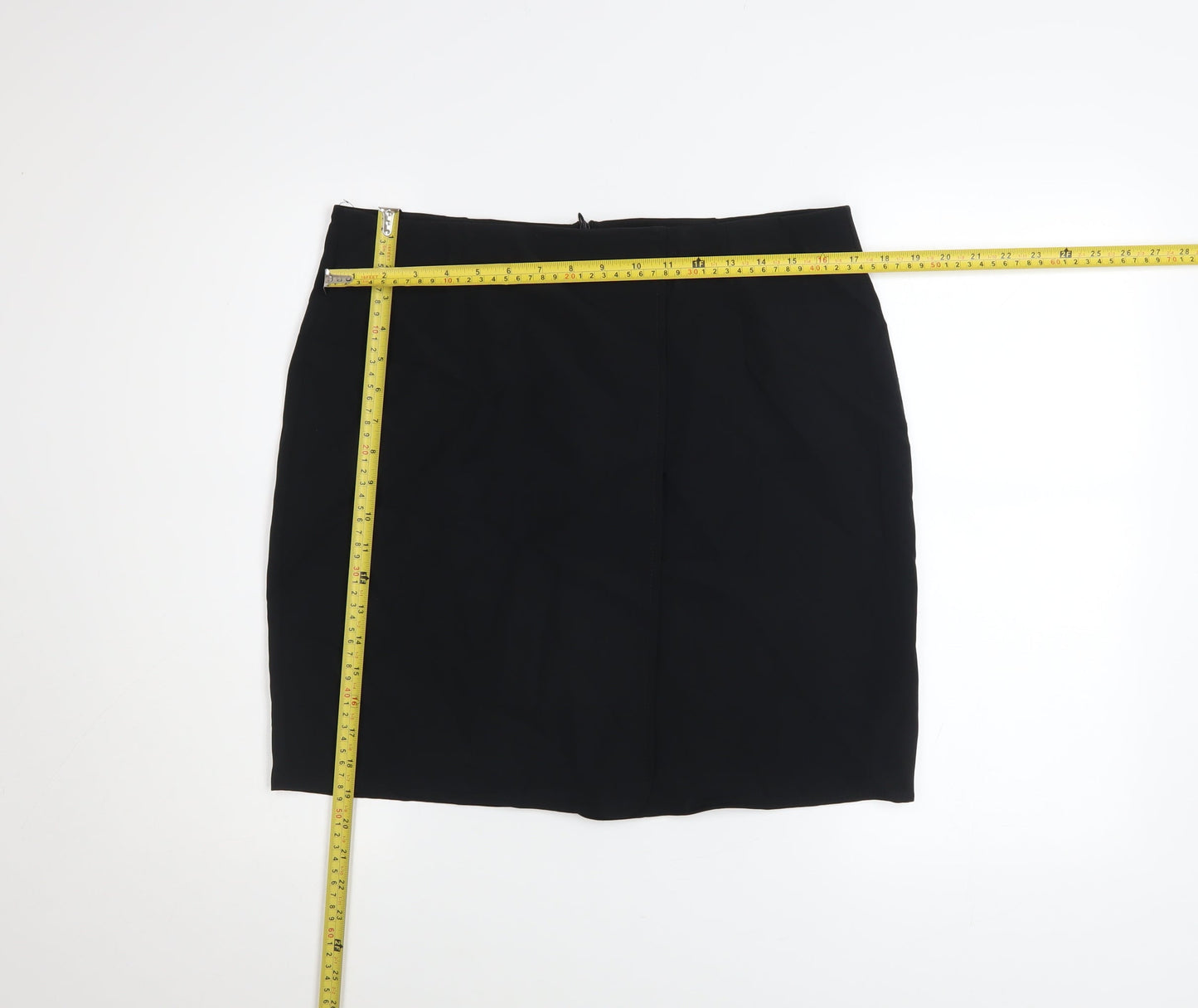 Boohoo Women Black Knee Length Stretch Pencil Skirt UK 16