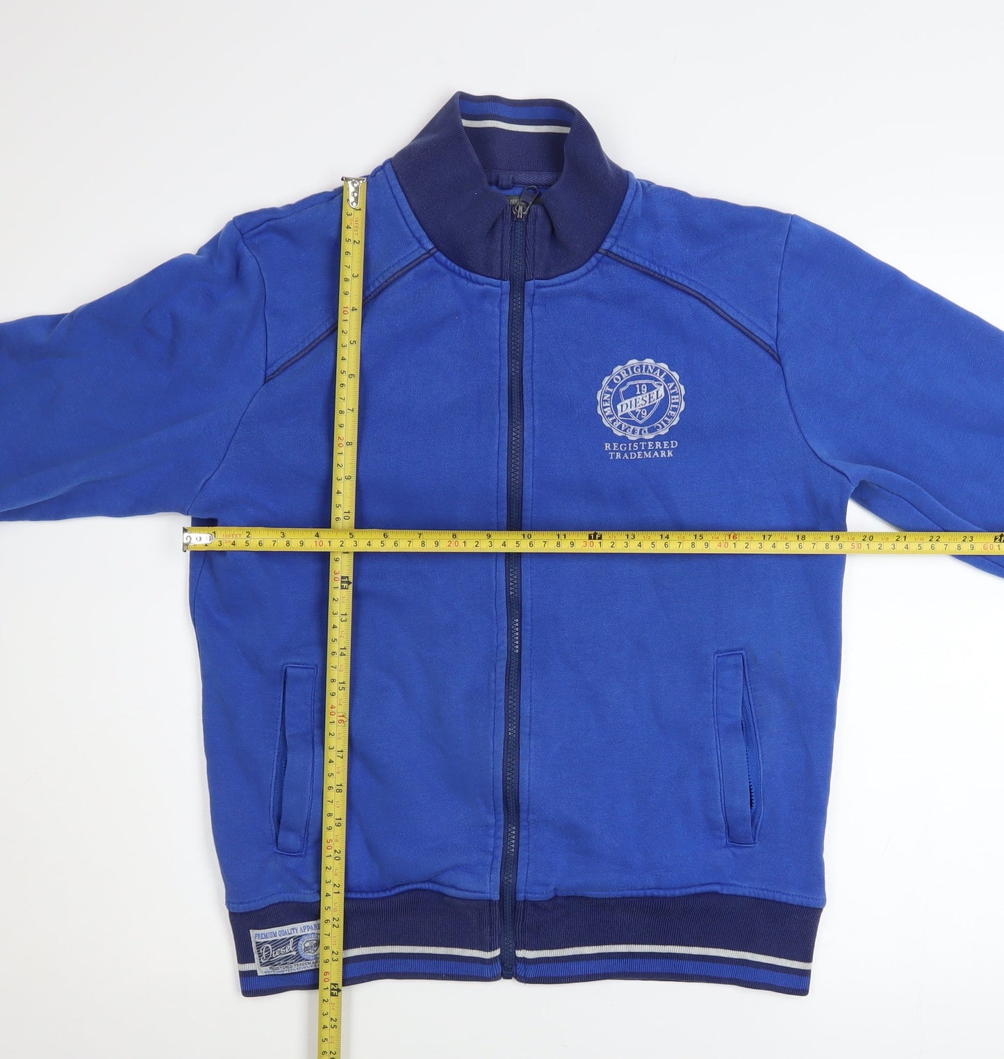 Diesel Jeans Men's Blue Medium Track Jacket Full Zip Casual Sportswear