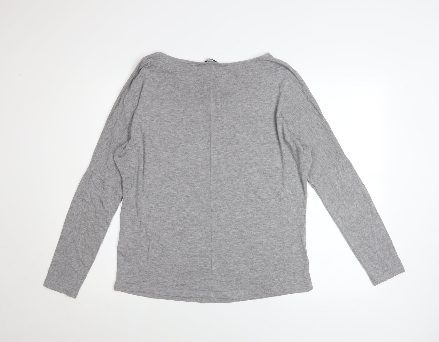 Next Women’s Grey Sequin Star Long Sleeve Viscose Top UK 12