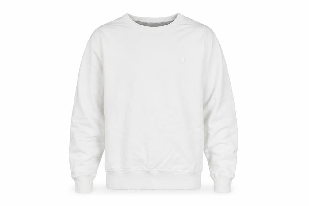 Champion Men's White Crew Neck Pullover Sweatshirt M Regular Fit