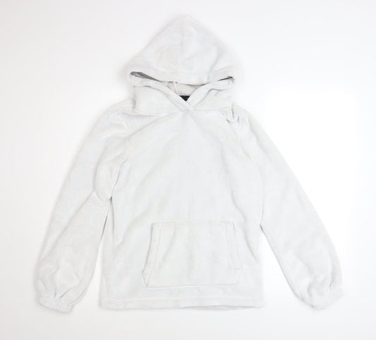 FatFace Girls White Fleece Pullover Hoodie 12-13 Years Hooded Jumper