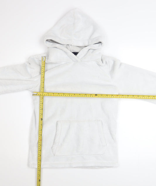 FatFace Girls White Fleece Pullover Hoodie 12-13 Years Hooded Jumper
