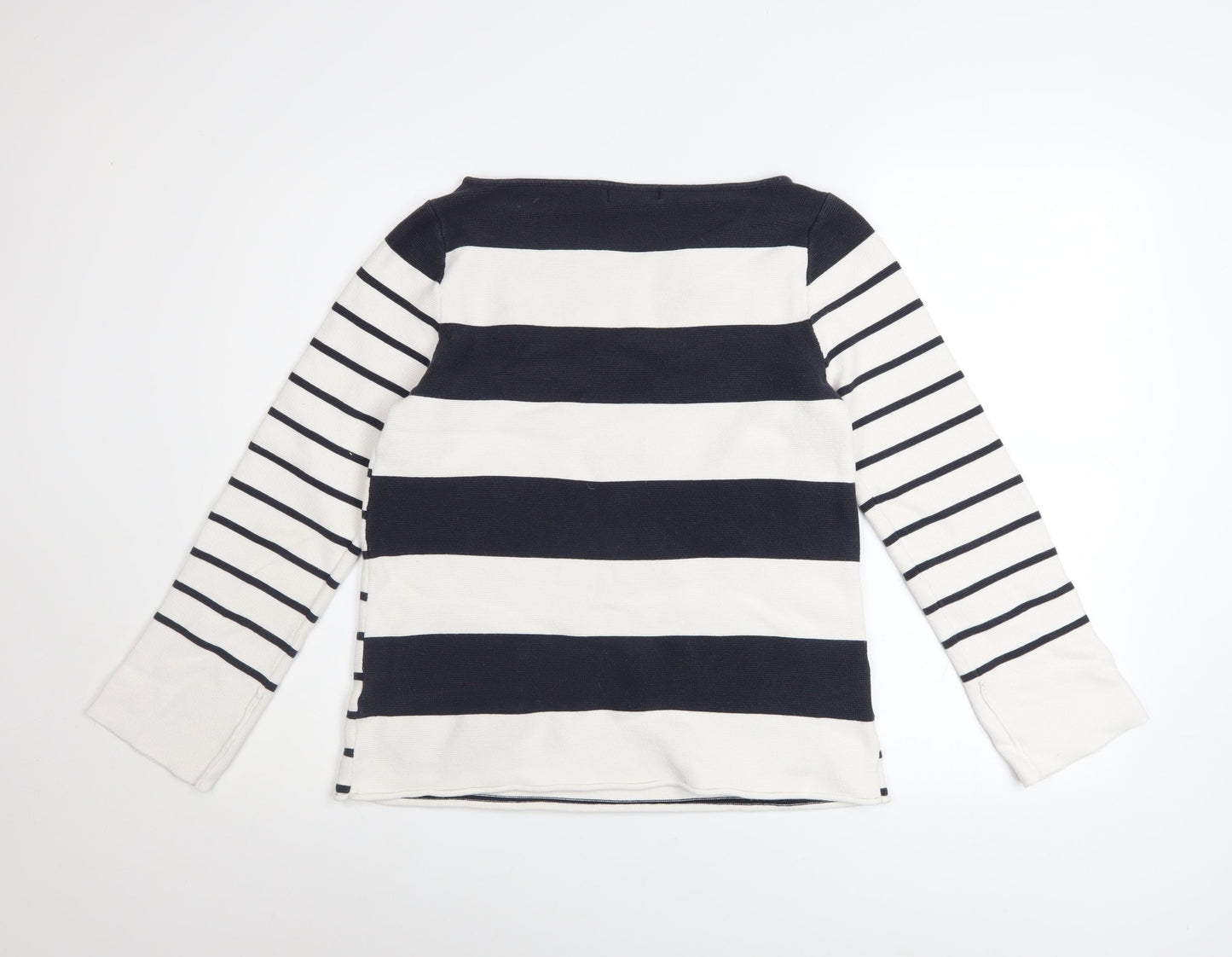 Mint Velvet Women’s Navy Stripe Cotton Pullover Sweatshirt Size 12