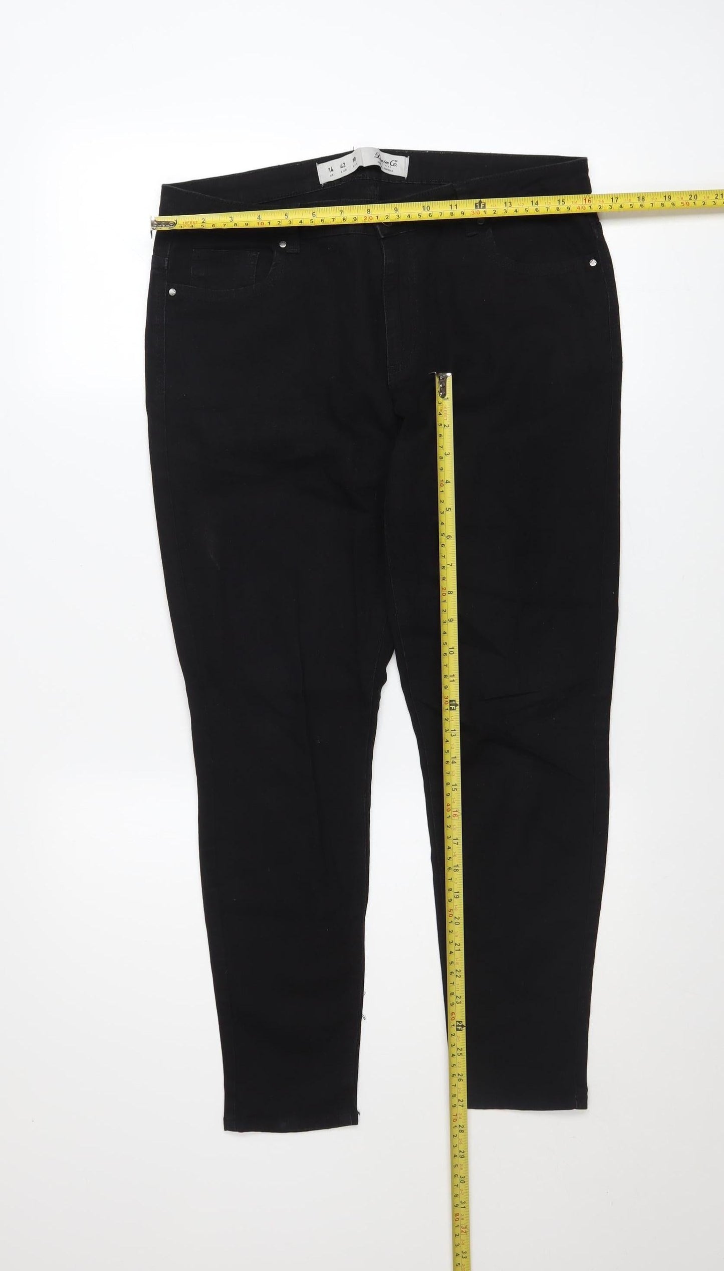 Denim Co. Women's Black Skinny Jeans Size 14 Slim Fit Mid Rise