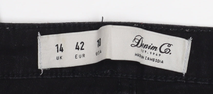 Denim Co. Women's Black Skinny Jeans Size 14 Slim Fit Mid Rise