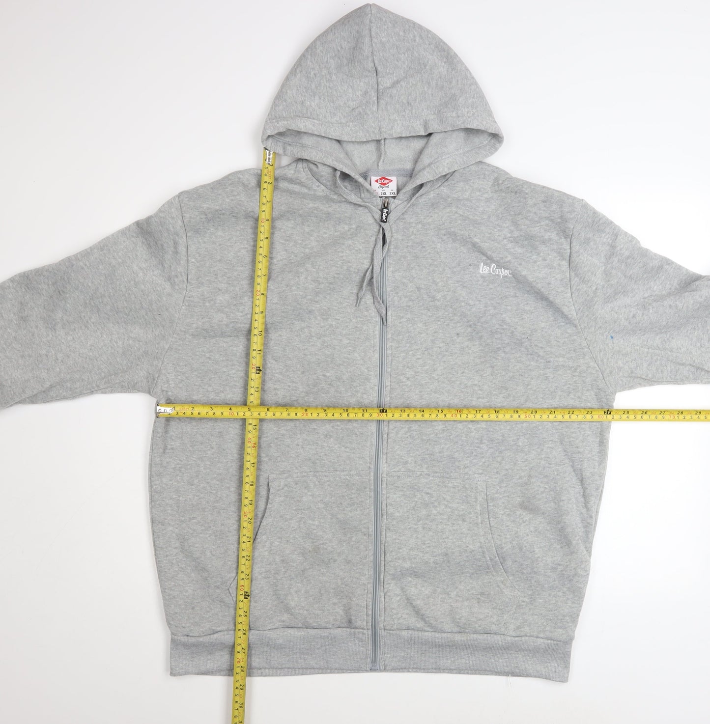 Lee Cooper Men's Grey 2XL Full Zip Hoodie Sweatshirt