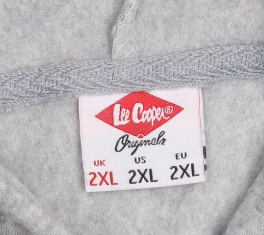 Lee Cooper Men's Grey 2XL Full Zip Hoodie Sweatshirt