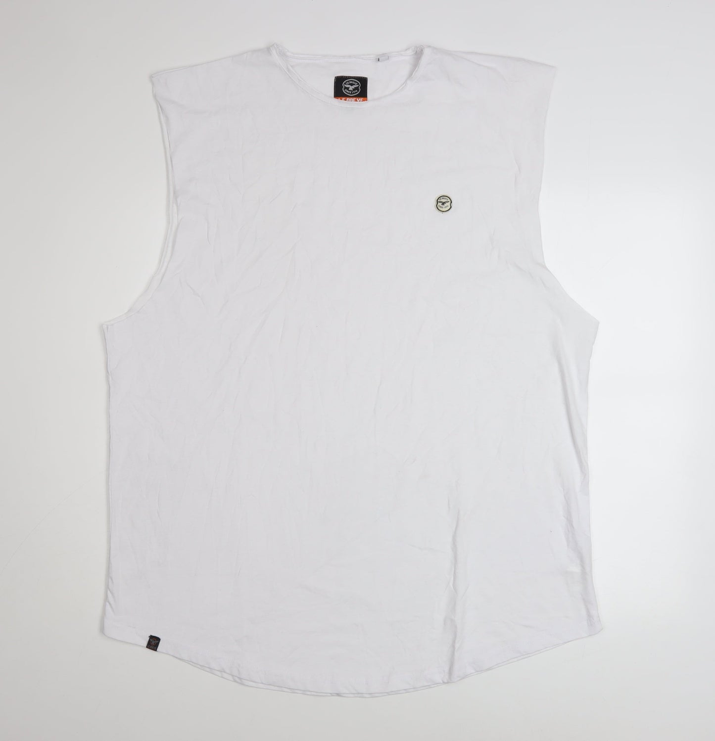 Le Breve Men’s White 3XL Sleeveless Crew Neck Casual Top