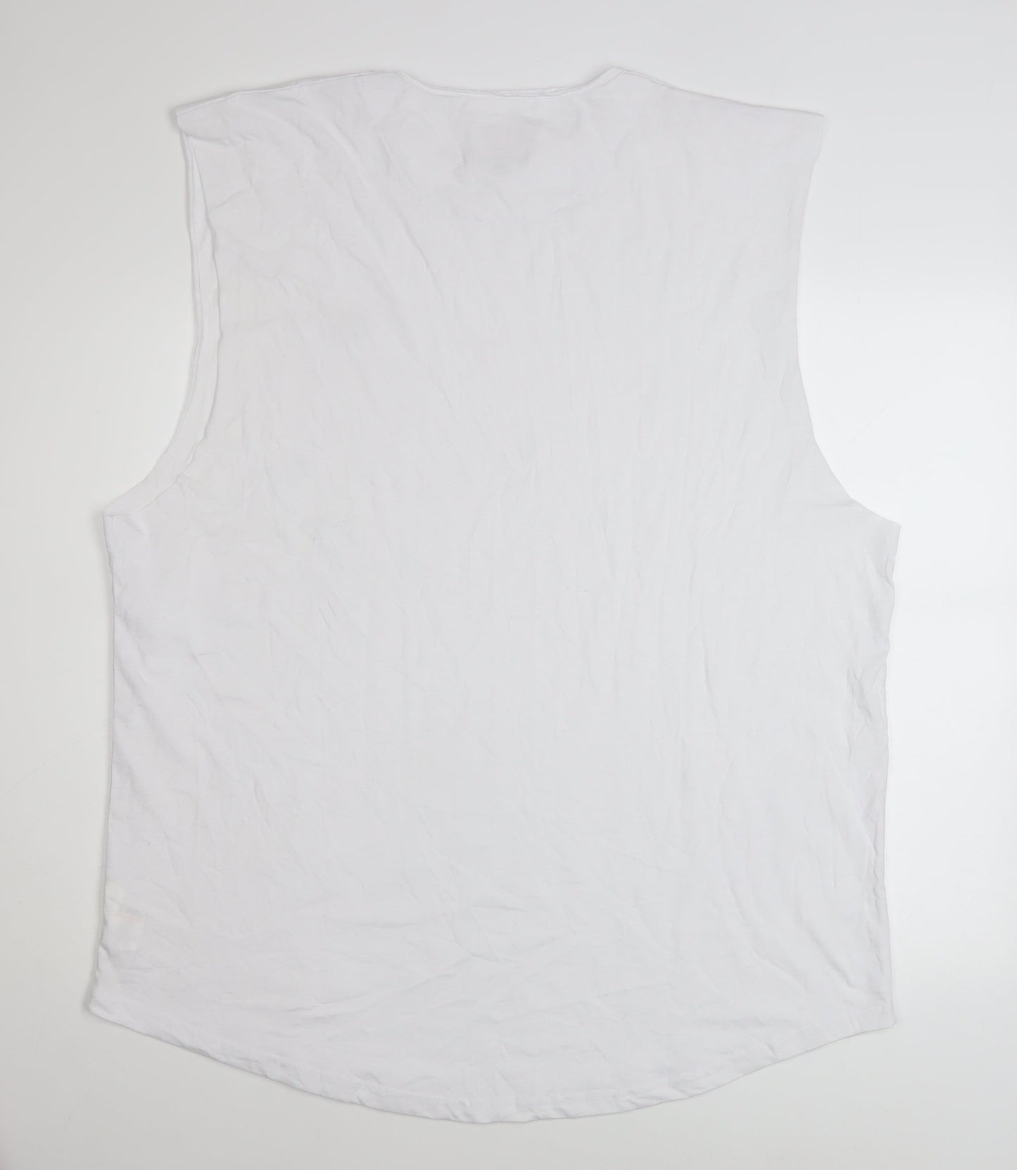 Le Breve Men’s White 3XL Sleeveless Crew Neck Casual Top