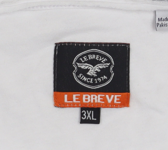 Le Breve Men’s White 3XL Sleeveless Crew Neck Casual Top