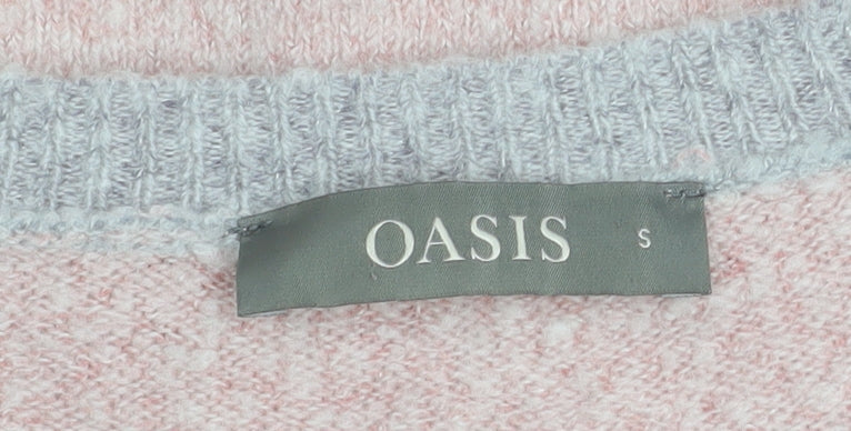 Oasis Womens Multicoloured Knit Crew Neck Pullover Jumper Size S