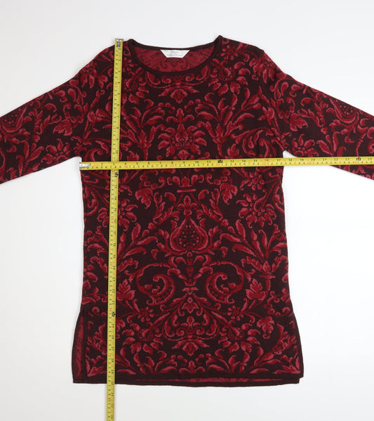 Marks and Spencer Women Red Paisley Knit Shift Dress Size 8
