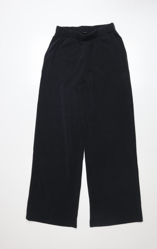 Parfois Womens Black Wide-Leg Modal Blend Elastic Waist Trousers XS