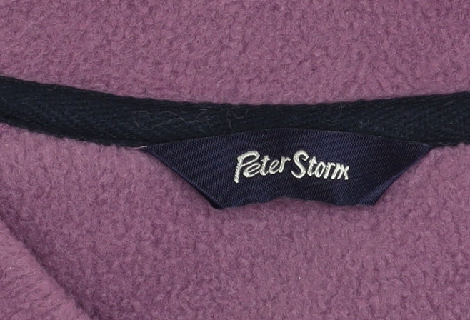 Peter Storm Women Purple Fleece V-Neck Pullover Sweatshirt Size 18
