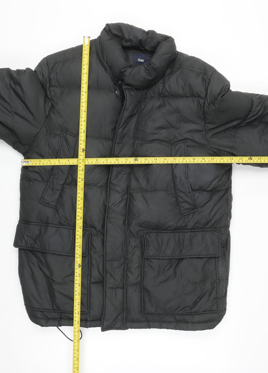 Gap Womens Black L Puffer Jacket Down Insulated Nylon Winter Coat
