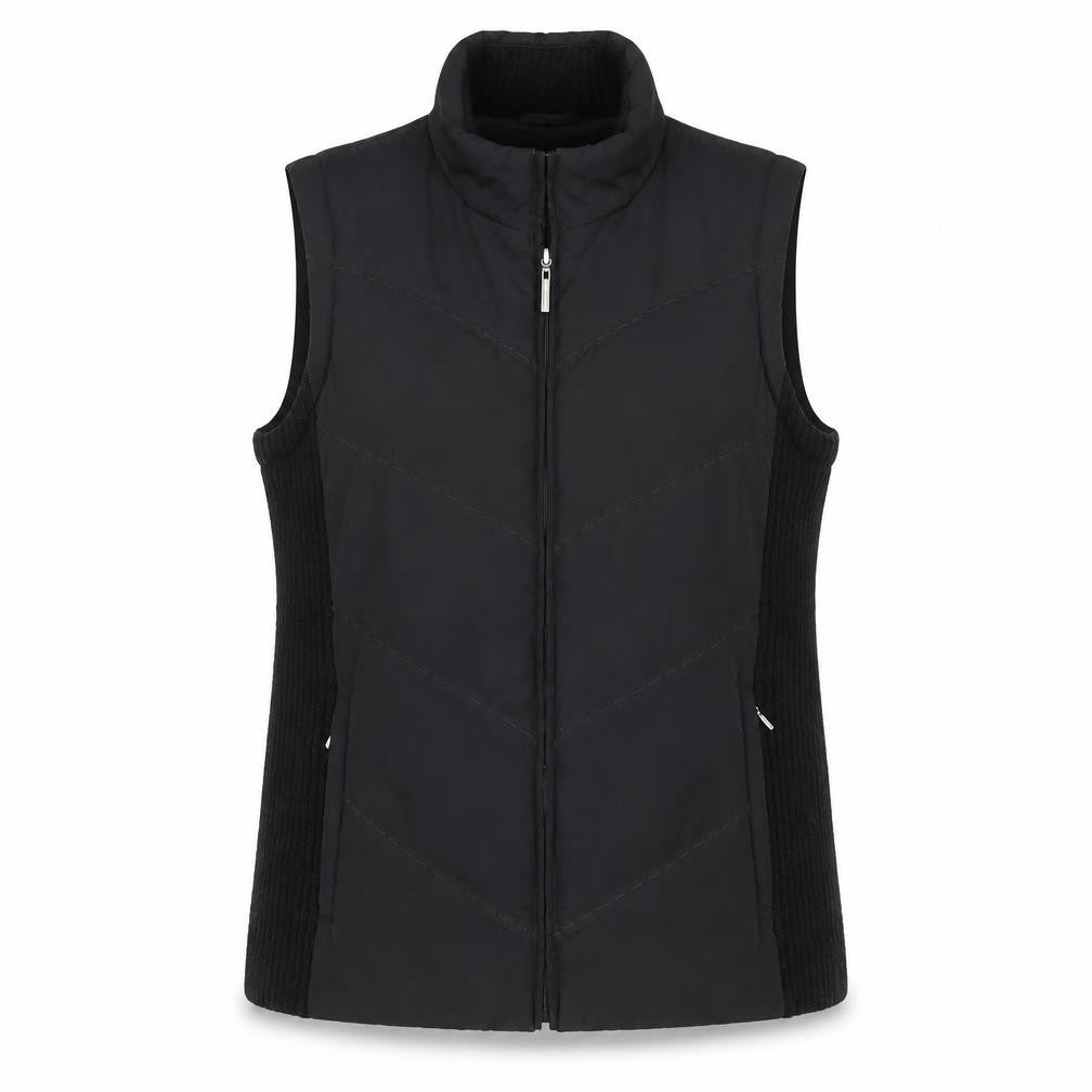 Dash Women's Black Size 14 Quilted Zip Waistcoat Bodywarmer