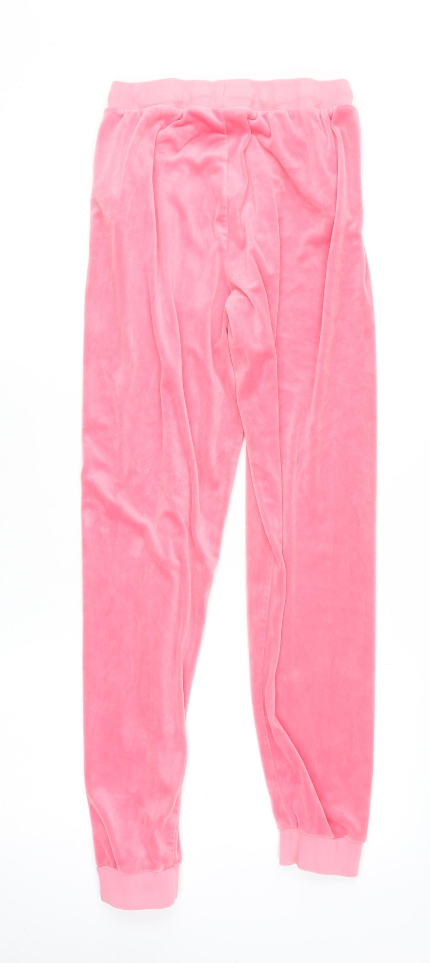 Juicy Couture Girls Pink Velour Tracksuit Bottoms 14-15 Years Regular Fit