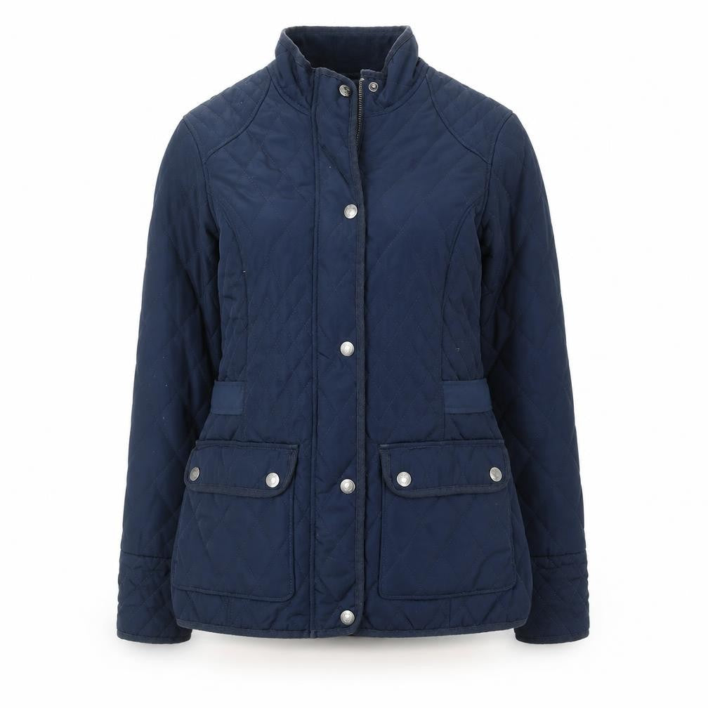 Crew Clothing Women’s Blue Quilted Mid-Length Jacket Size 10