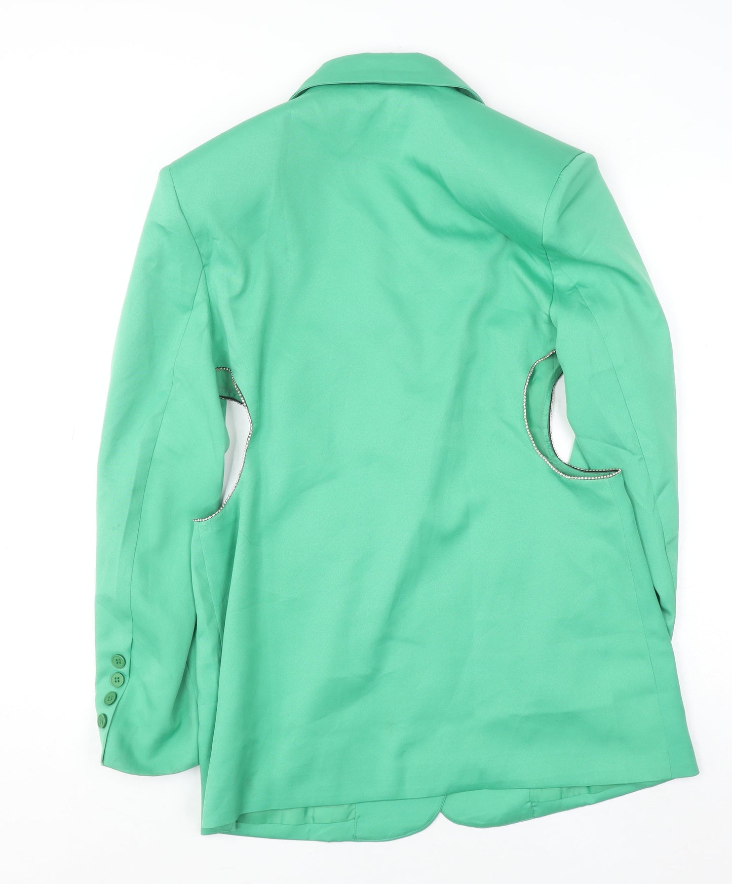 PrettyLittleThing Women’s Green Blazer Size 8 Lined Single-Breasted Jacket