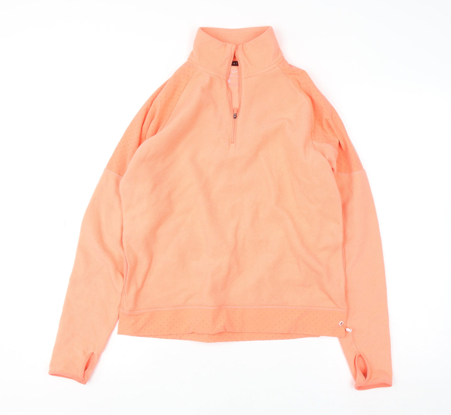 Nike Women’s Orange Dri-Fit 1/2 Zip Sweatshirt Size S Fleece Lightweight