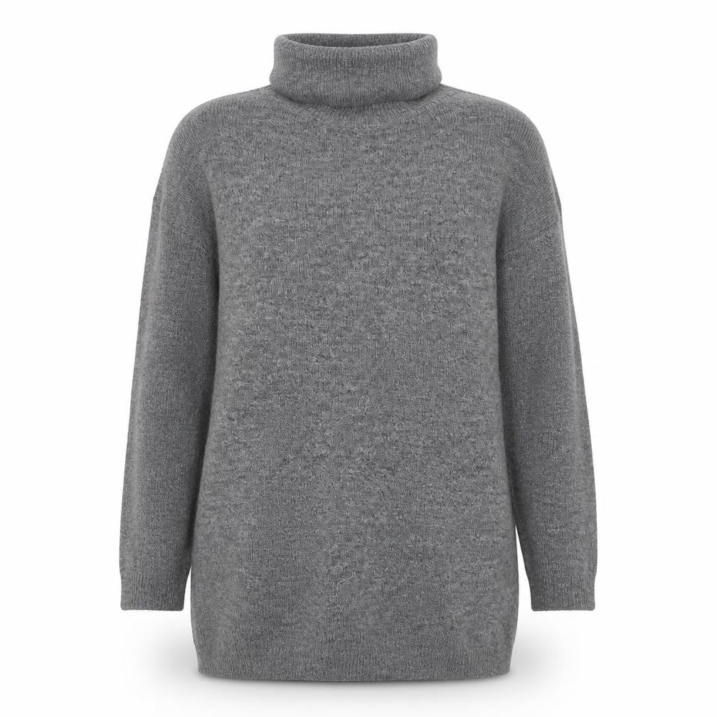 ESMARA Women Grey Roll Neck Long Sleeve Knit Pullover Jumper L