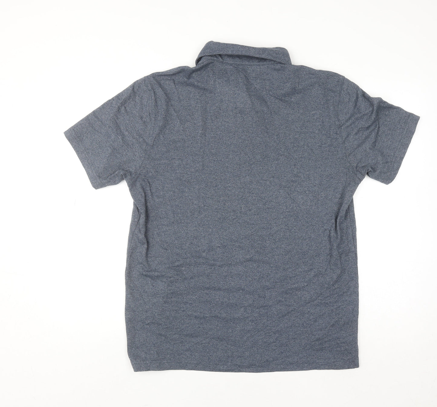 Veboon Men Blue Regular Fit Short Sleeve Polo Shirt M
