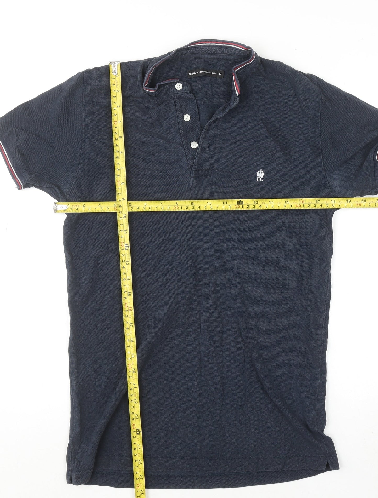 French Connection Men’s Blue Cotton Polo Shirt Medium