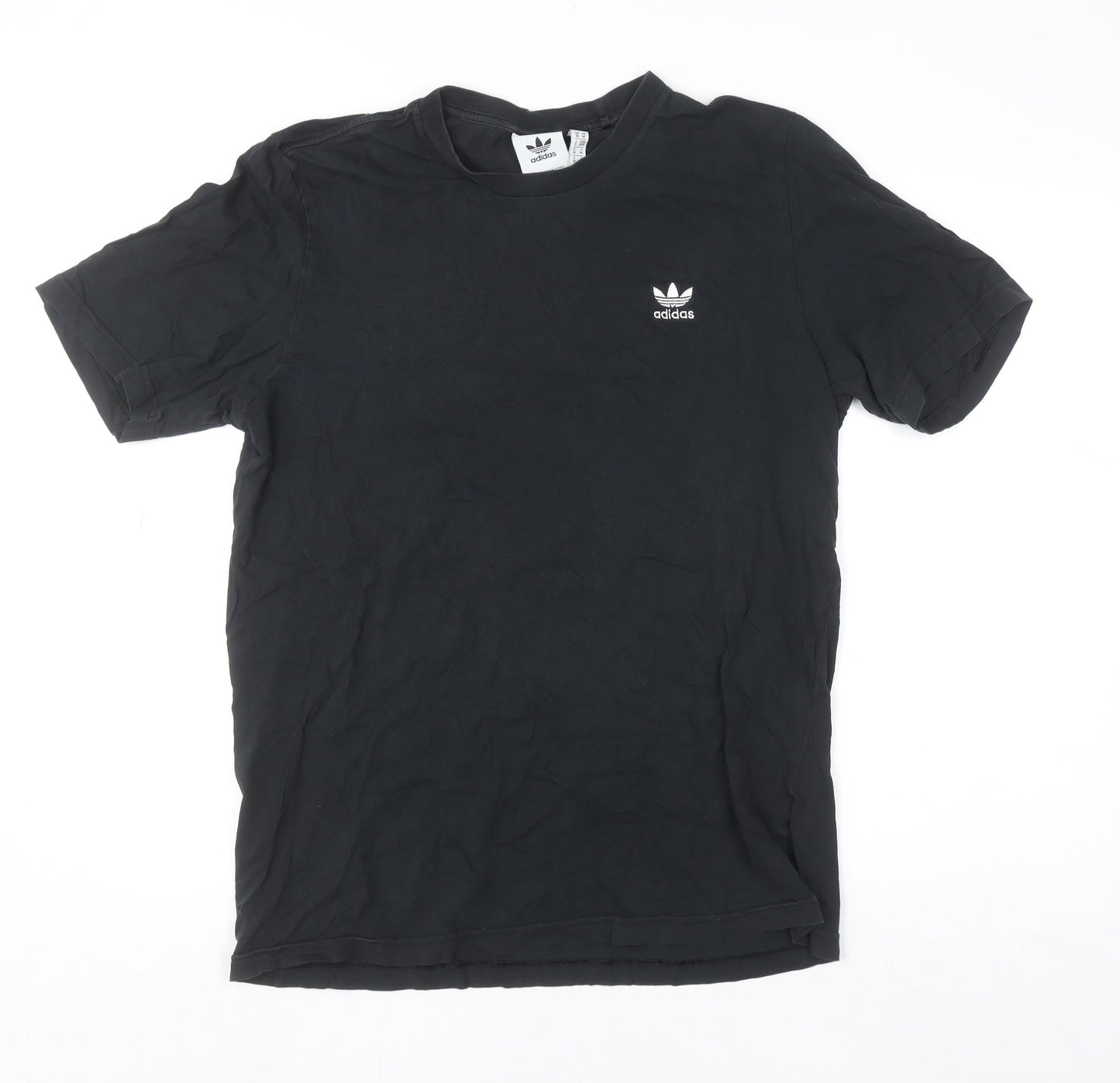 Adidas Men's Black Cotton Crew Neck Short Sleeve Sports T-Shirt M