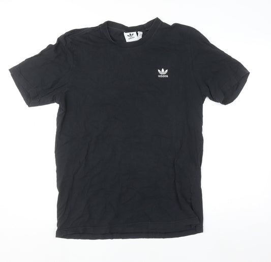 Adidas Men's Black Cotton Crew Neck Short Sleeve Sports T-Shirt M