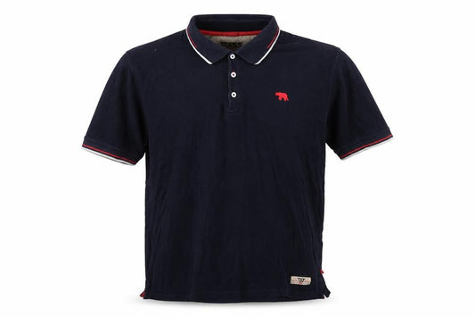 D555 Men's Blue L Polo Shirt Short Sleeve Classic Cotton